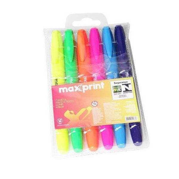 Caneta Marca Texto Maxprint Lumis Blister 6 Pc