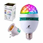 Lâmpada Globo Luz Colorida Giratória 3w C/ Adaptador Bocal E27 - Ley-07