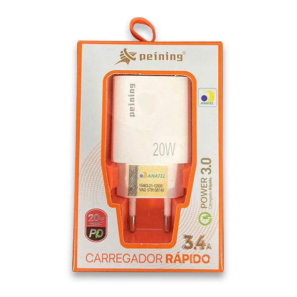 Carreg. Tomada 1 Type-c + 1 Usb (blister) Ref. Ca-05