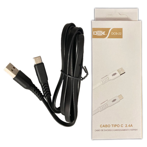 Cabo Cel/dados Usb P/ Type-c 1.2m (blister) Ref. Dcb-22 Preto