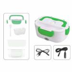 Marmita Eletrica Portatil Verde 12v 1.5l Acompanha Talheres, Carregador Automotivo E Cabo De Força Ref. Ak-f002