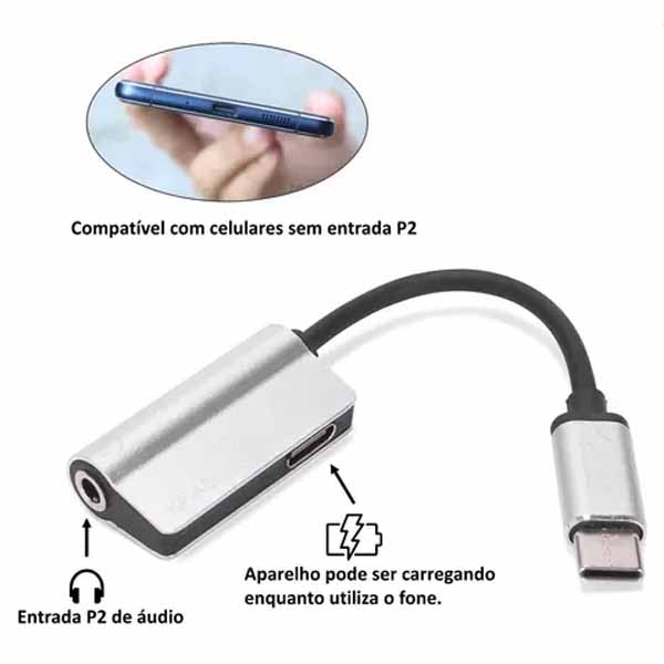 Adaptador Type-c P/ P2 Fêmea (blister) Ref. Kp-ad002