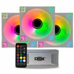 Cooler Gamer P/ Gab. Kit Rgb Mod. Dx-123d - Branco  (3 Fans 120mm +fita)