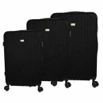 Conjunto De Malas Giratorias Em Abs Tamanhos 20/24/28 Cor Black Marca