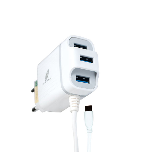 Carreg. Tomada 3 Usb 3.0 4.1a C/ Cabo Type-c (blister) Mod.xc-ur23