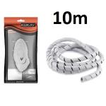 Organizador De Fios Espiral 4mm - 10m Branco